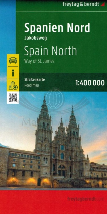 Hiszpania północna, Droga Świętego Jakuba / Camino de Santiago. Mapa samochodowo-turystyczna + Miniprzewodnik wydawnictwa Freytag & Berndt. Okładka