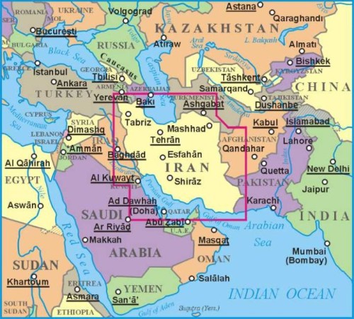 Iran 1:2 000 000. Mapa samochodowo-turystyczna wydawnictwa Gizi Map. Zasięg