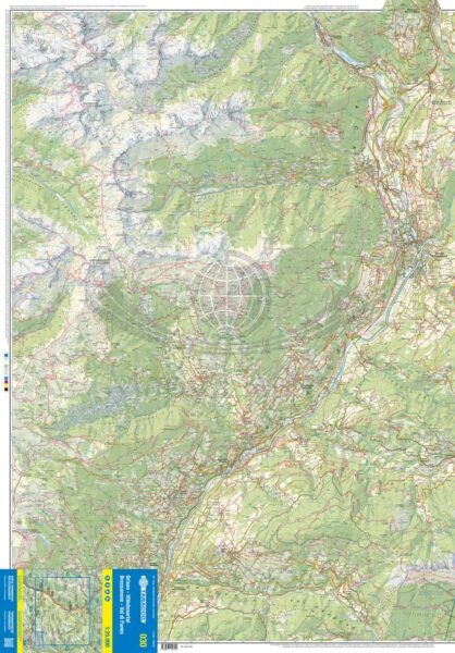 Brixen, Villnossertal / Bressanone, Val di Funes. Wodoodporna mapa turystyczna 030 wydawnictwa Tabacco. Strona pierwsza