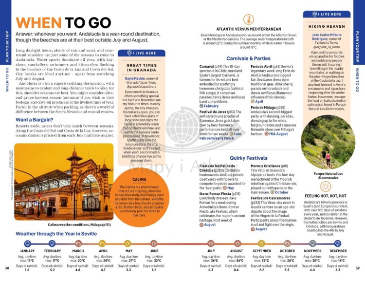 Andaluzja. Przewodnik wydawnictwa Lonely Planet. Przykładowe strony 3