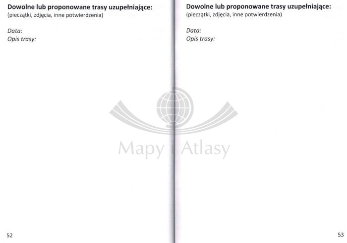 Książeczka odznaki "Korona Rychlebów - Gór Złotych". Przykładowa strona