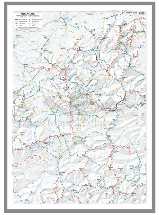 Beskid Śląski. Mapa - szlaki turystyczne. Wersja magnetyczna