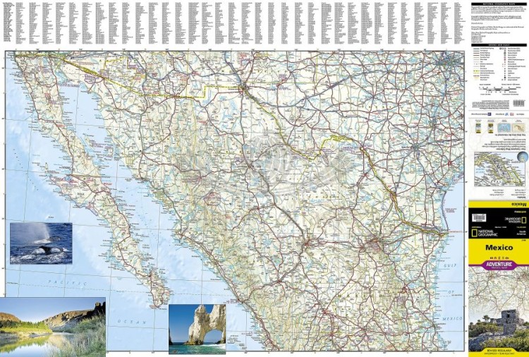 Meksyk / Mexico. Wodoodporna mapa samochodowo-turystyczna wydawnictwa National Geofraphic. Strona pierwsza