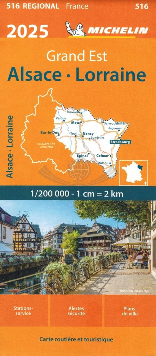 Alzacja i Lotaryngia 1:200 000. Mapa samochodowo-turystyczna 516. Wyd. 2025. Michelin