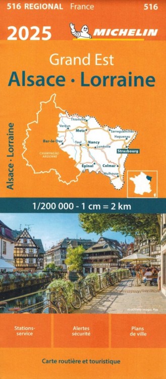 Alzacja i Lotaryngia 1:200 000. Mapa samochodowo-turystyczna 516 wydawnictwa Michelin. Okładka