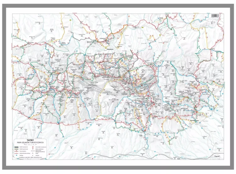 Tatry. Mapa - szlaki turystyczne. Wersja magnetyczna