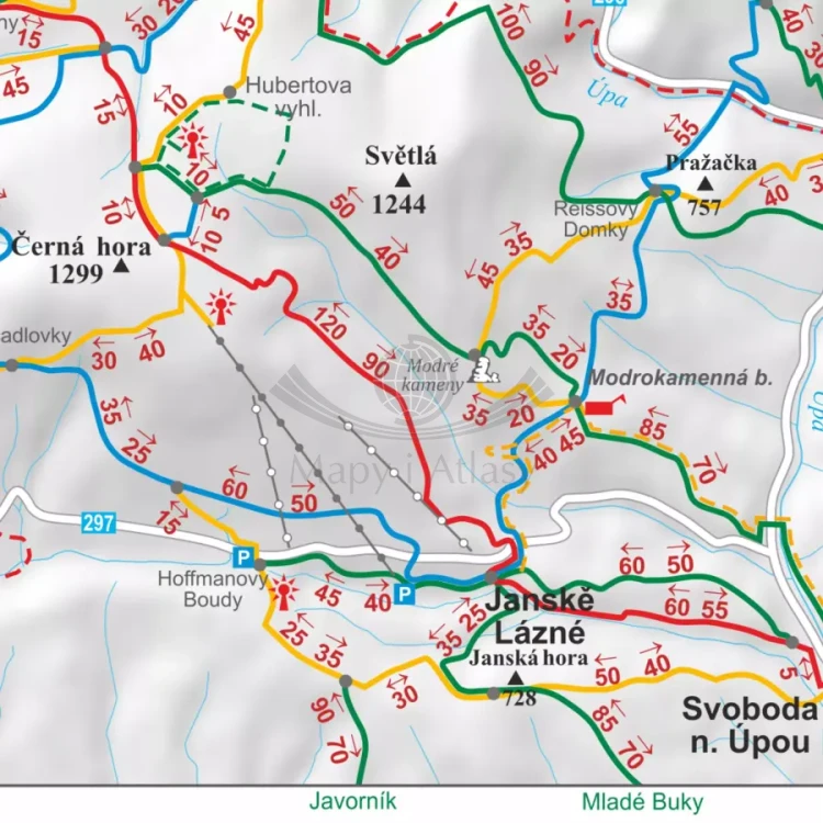 Karkonosze. Mapa - szlaki turystyczne. Wersja do wpinania. Fragment 4