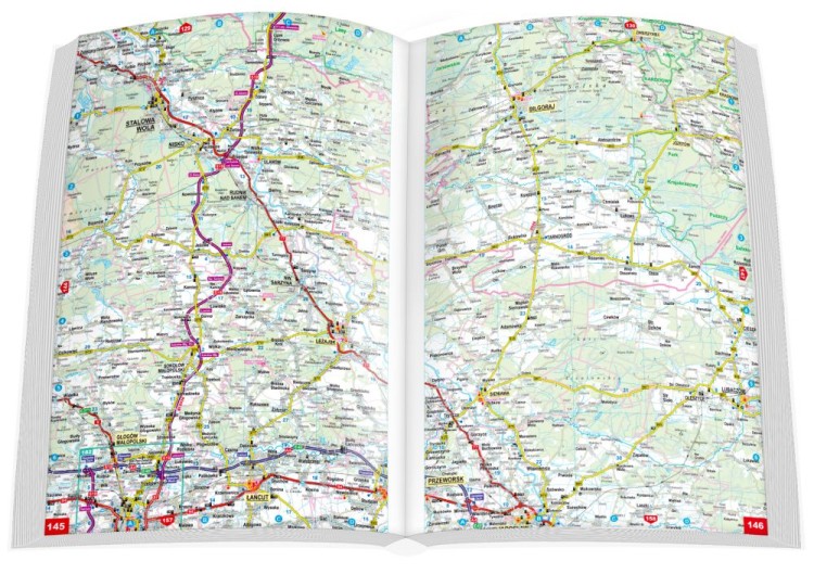 Polska 1:300 000. Atlas samochodowy wydawnictwa ExpressMap. Przykładowe strony 3
