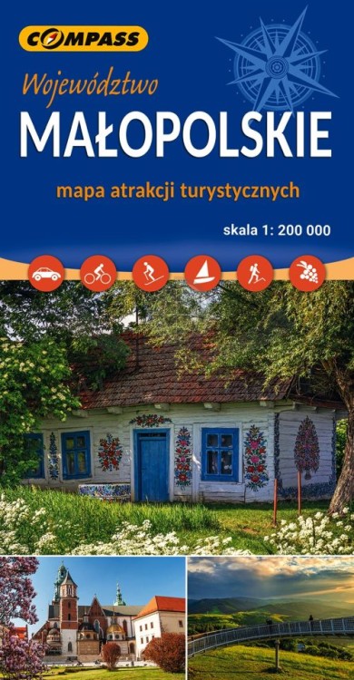 Województwo Małopolskie. Mapa atrakcji turystycznych wydawnictwa Compass. Okładka