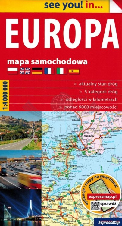 Europa 1:4 000 000. Mapa samochodowa wydawnictwa ExpressMap. Okładka