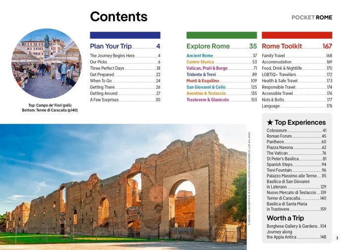 Rzym / Rome. Przewodnik Pocket z mapą wydawnictwa Lonely Planet. Spis treści
