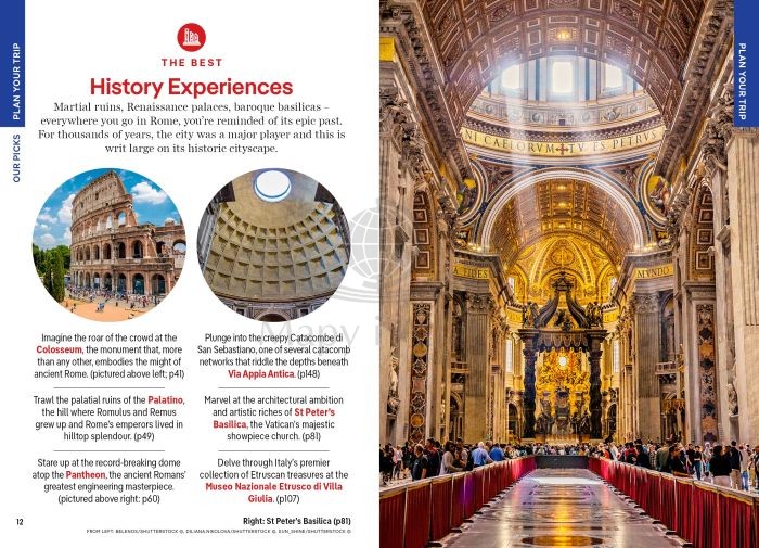 Rzym / Rome. Przewodnik Pocket z mapą wydawnictwa Lonely Planet. Przykładowe strony 1
