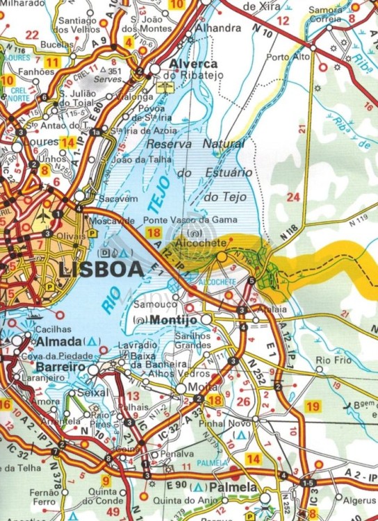 Portugalia, część środkowa. Mapa samochodowo-turystyczna 592 wydawnictwa Michelin. Fragment