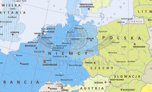 Rozwój Unii Europejskiej. Mapa ścienna. Wersja STRONG. Fragment
