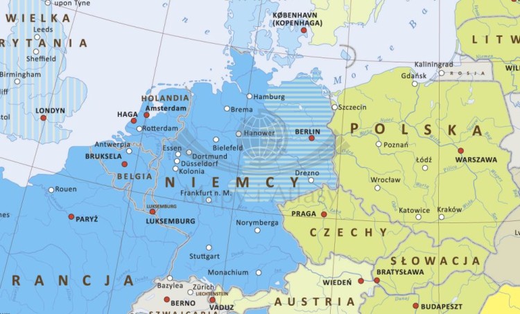 Rozwój Unii Europejskiej. Mapa ścienna. Wersja STRONG. Fragment