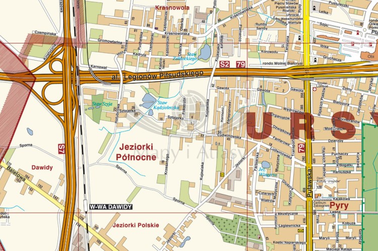 Warszawa 1:18 000. Mapa ścienna. Fragment 3