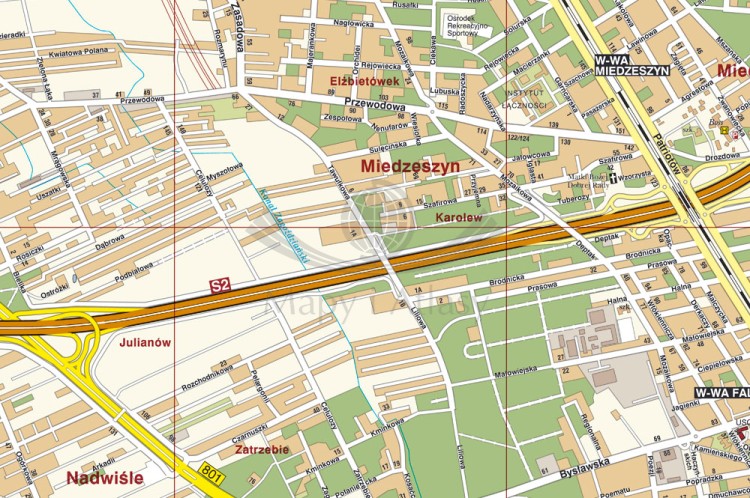 Warszawa 1:18 000. Mapa ścienna. Fragment 4