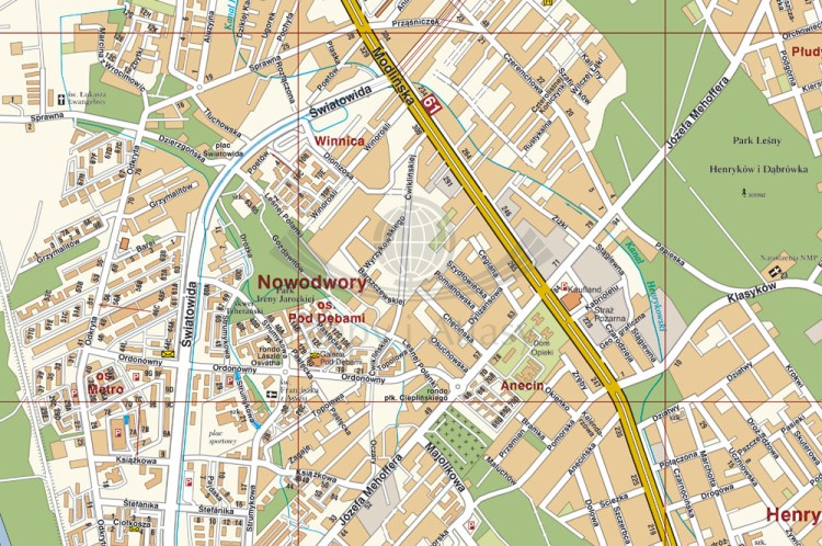 Warszawa 1:18 000. Mapa ścienna. Fragment 5