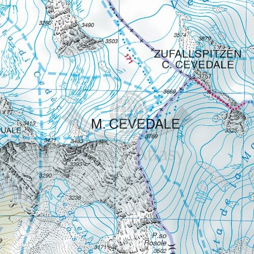 Latsch, Martell, Schlanderes. Wodoodporna mapa turystyczna 045 wydawnictwa Tabacco. Fragment
