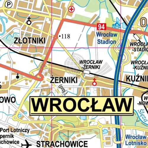 Powiat wrocławski 1:50 000. Mapa / plan. Wersja do wpinania. Fragment 1