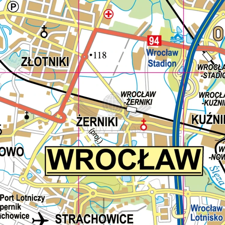 Powiat wrocławski 1:50 000. Mapa / plan. Wersja magnetyczna. Fragment 1