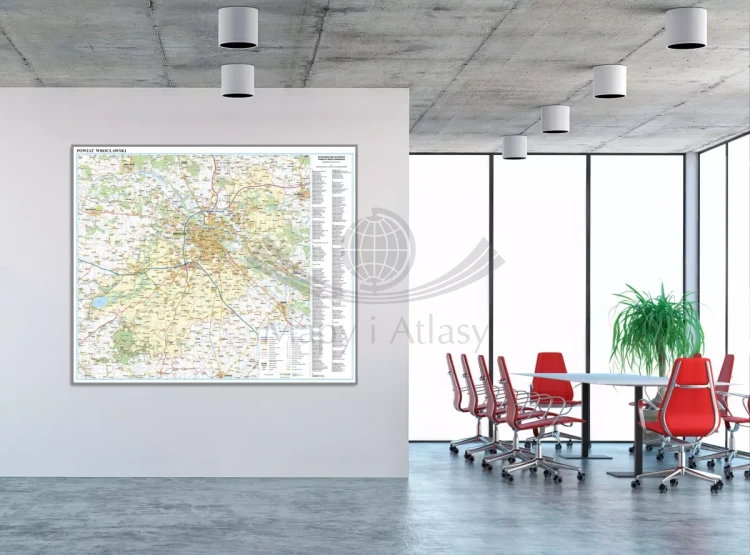 Powiat wrocławski 1:50 000. Mapa / plan. Wersja magnetyczna. Przykład aranżacji