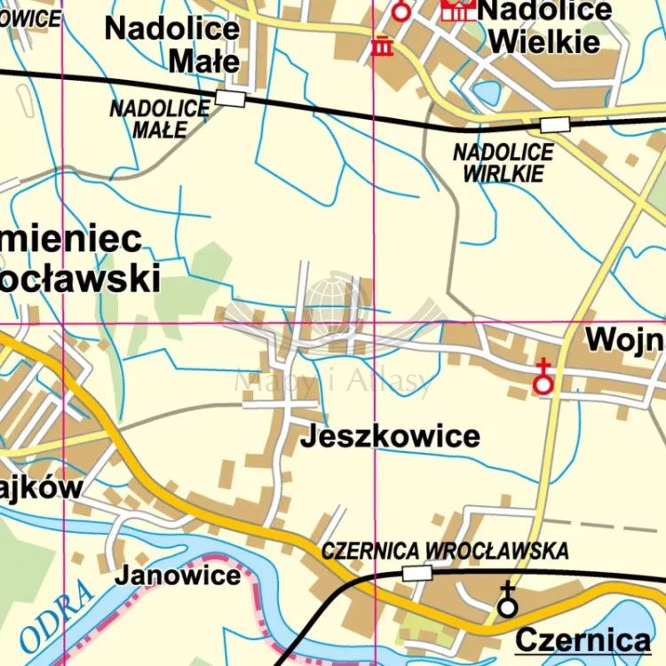 Powiat wrocławski 1:50 000. Arkusz, mapa ścienna / plan. Fragment 3