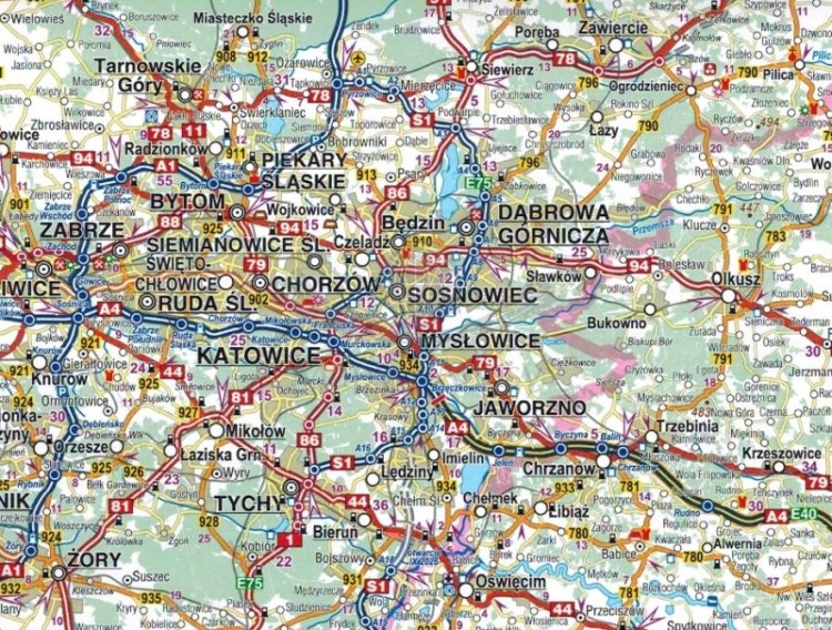 Polska 1:650 000. Mapa samochodowo-turystyczna wydawnictwa Compass. Fragment 2