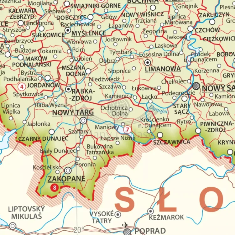 Polska 1:1 000 000. Mapa administracyjna. Wersja magnetyczna. Fragment 2