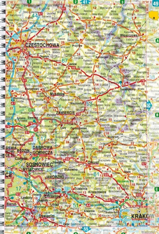 Polska 1:500 000. Atlas samochodowy wydawnictwa Gauss. Przykładowa strona 3