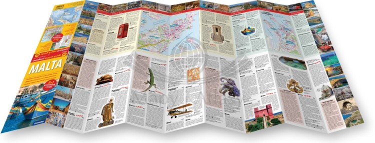 Malta. Laminowana mapa samochodowo-turystyczna + Miniprzewodnik wydawnictwa ExpressMap. Rozłożona mapa