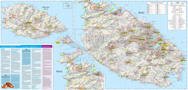 Malta. Laminowana mapa samochodowo-turystyczna + Miniprzewodnik wydawnictwa ExpressMap. Strona druga