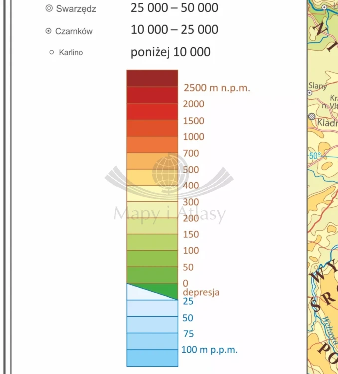 Polska 1:1 000 000. Mapa fizyczna. Wersja do wpinania. Legenda 2