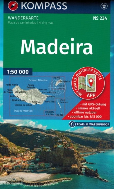 Madera 1:50 000. Wodoodporna mapa turystyczna 234 wydawnictwa Kompass. Okładka