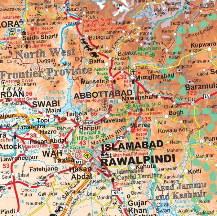 Pakistan i Afganistan 1:2 000 000. Mapa samochodowo-turystyczna wydawnictwa Gizi Map. Fragment