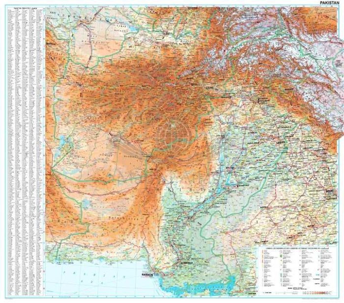 Pakistan i Afganistan 1:2 000 000. Mapa samochodowo-turystyczna wydawnictwa Gizi Map. Rozłożona mapa