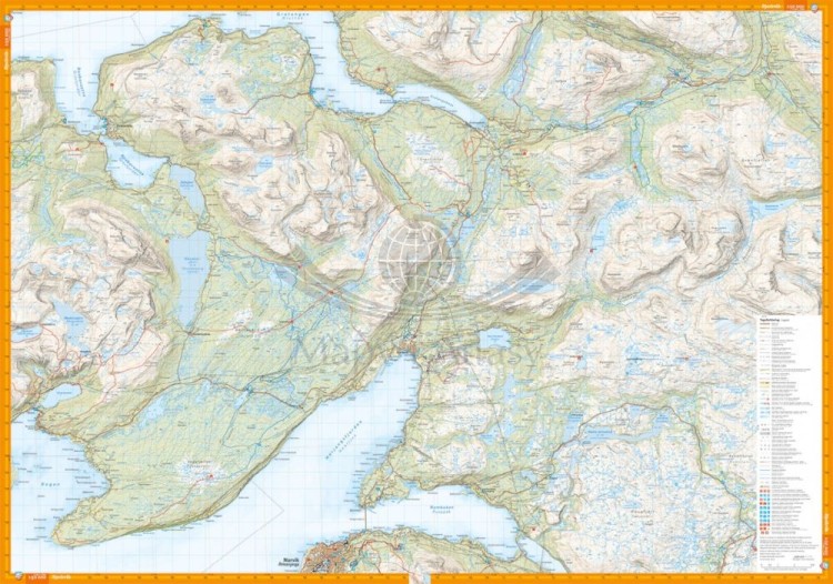 Narwik 1:50 000. Wodoodporna mapa turystyczna wydawnictwa Calazo. Strona pierwsza