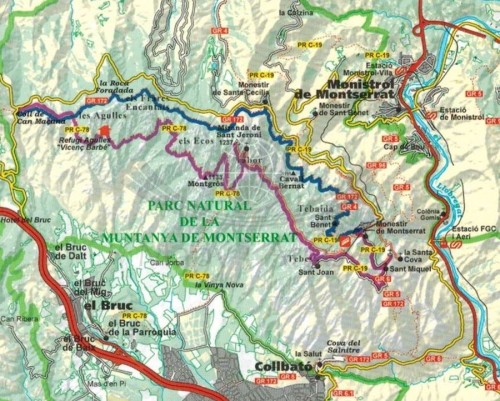 Montserrat 1:7 500. Mapa turystyczna wydawnictwa Editorial Alpina. Zasięg