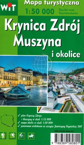 Krynica Zdrój, Muszyna i okolice. Mapa turystyczna wydawnictwa WiT. Okładka