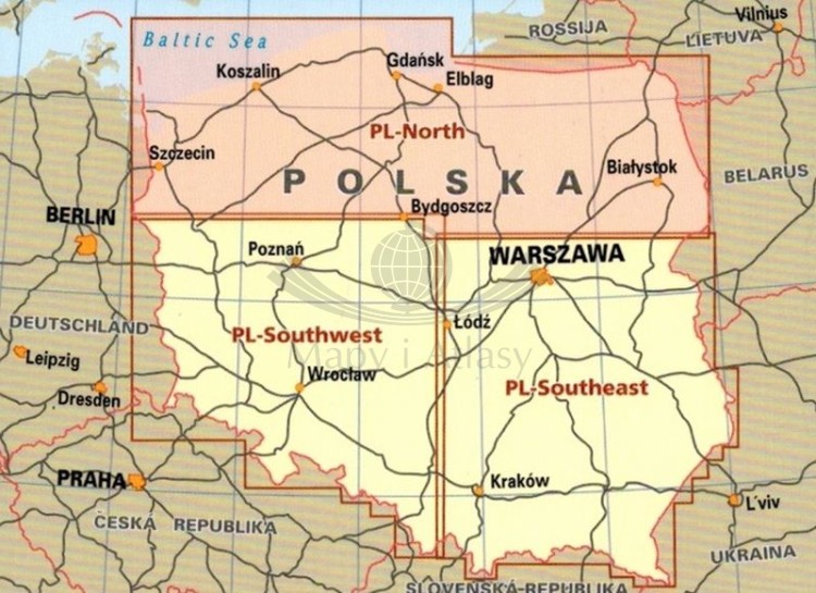 Polska, część północna 1:350 000. Wodoodporna mapa samochodowo-turystyczna wydawnictwa Reise Know-How. Zasięg