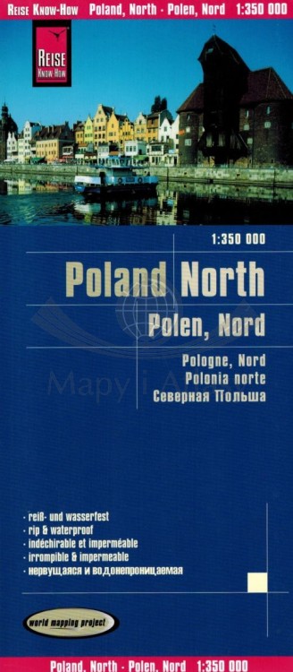Polska, część północna 1:350 000. Wodoodporna mapa samochodowo-turystyczna wydawnictwa Reise Know-How. Okładka