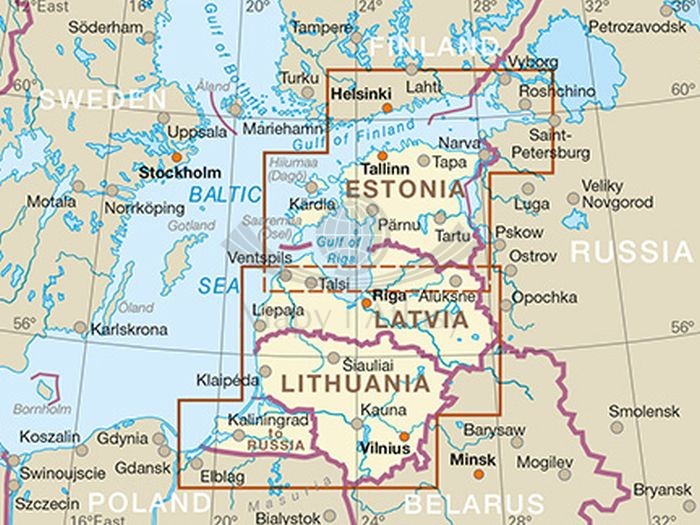 Kraje bałtyckie 1:600 000. Litwa, Łotwa, Estonia i Obwód Kaliningradzki. Wodoodporna mapa samochodowo-turystyczna wydawnictwa Reise Know-How. Zasięg