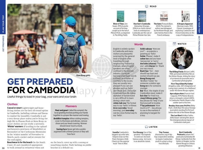 Kambodża / Cambodia. Przewodnik Pocket z mapą wydawnictwa Lonely Planet. Przykładowe strony 5