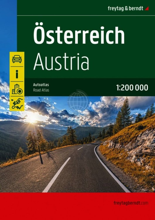 Austria 1:200 000. Atlas samochodowo-turystyczny wydawnictwa Freytag & Berndt. Okładka