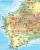 Australia 1:6 200 000. Dwustronna mapa ścienna. Polityczna i fizyczna. Strona fizyczna - fragment 1