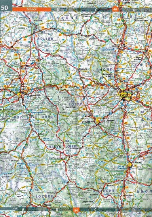 Europa. Atlas samochodowo-turystyczny wydawnictwa Michelin. Przykładowy arkusz 1