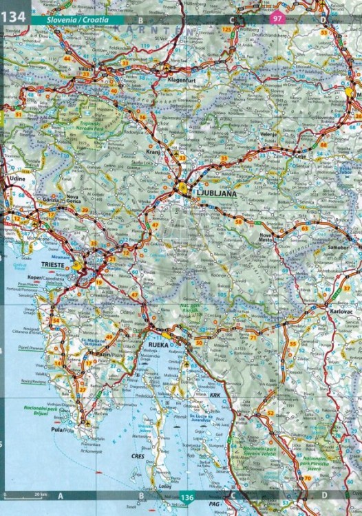 Europa. Atlas samochodowo-turystyczny wydawnictwa Michelin. Przykładowy arkusz 4