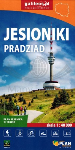 Jesioniki / Pradziad, Jesenik. Mapa turystyczna wydawnictwa Galileos. Okładka