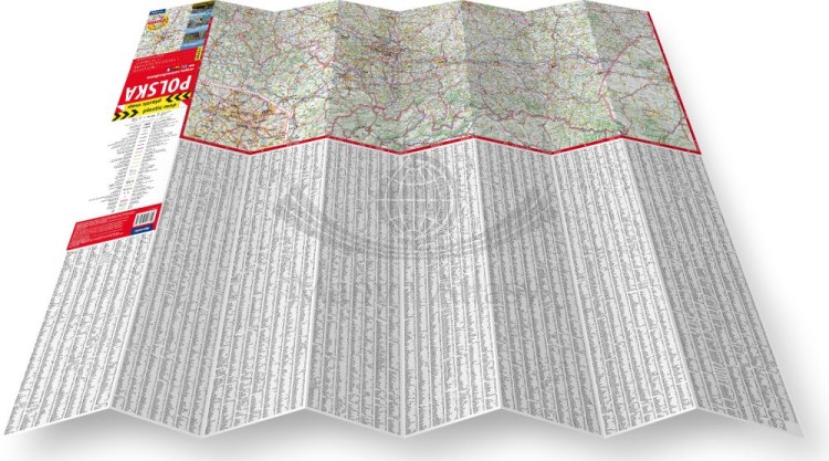 Polska 1:700 000. Foliowana mapa samochodowa wydawnictwa ExpressMap. Rozłożona mapa