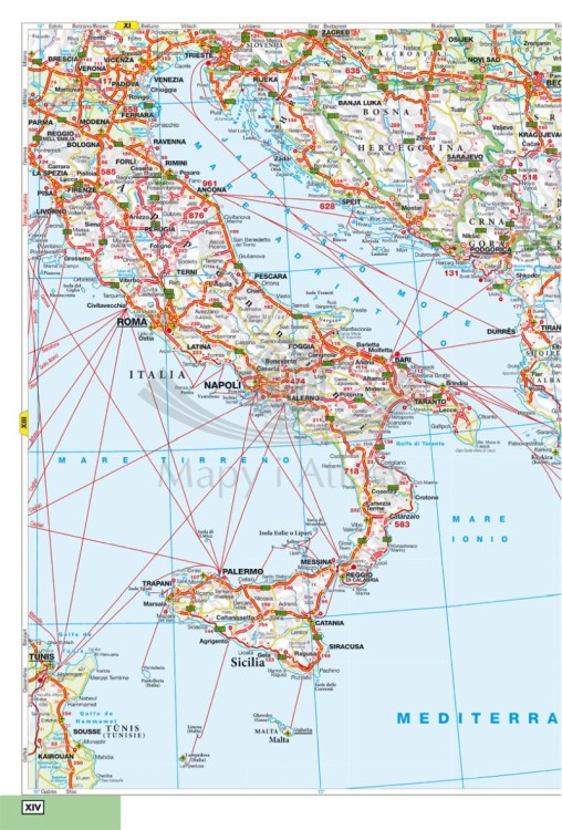Europa 1:800 000. Atlas samochodowo-turystyczny wydawnictwa ExpressMap. Przykładowy arkusz 1